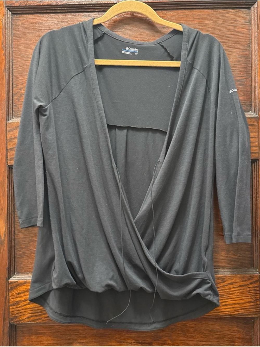 Columbia Women’s Black Draped Wrap Tunic Top